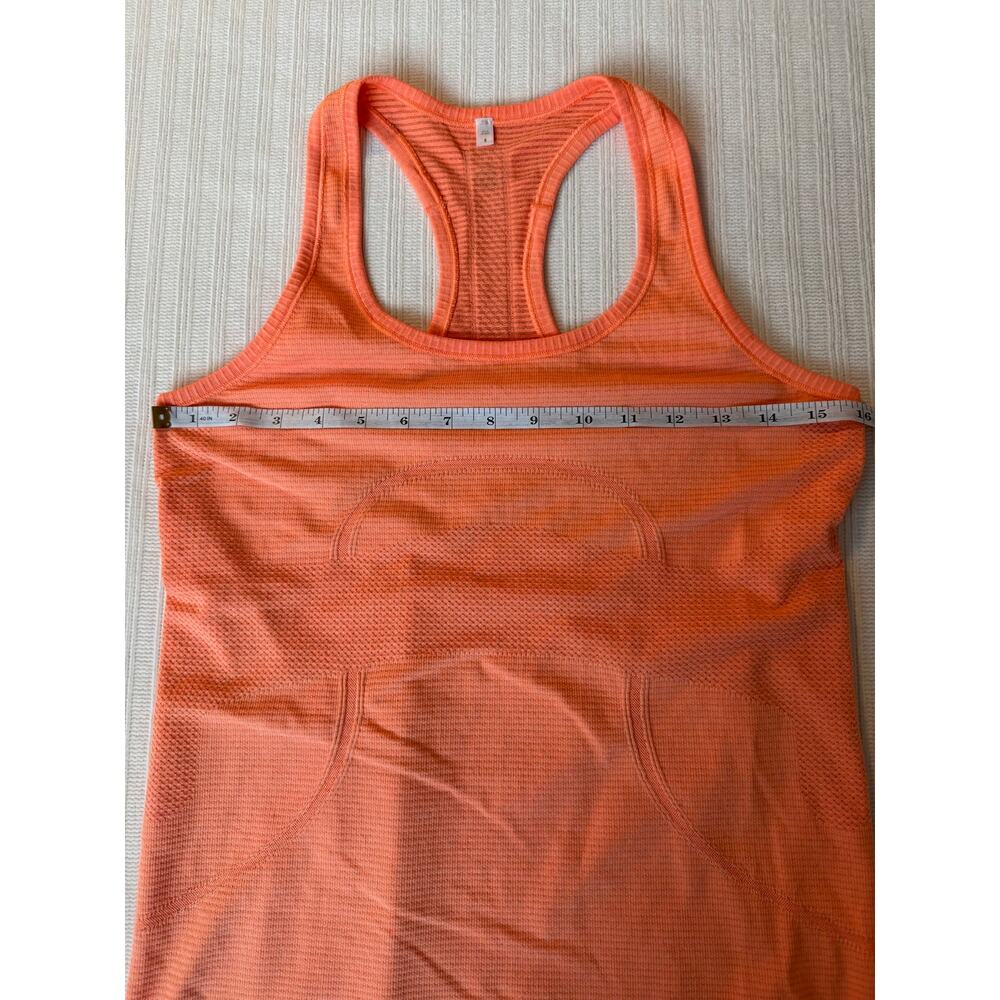 Lululemon Swiftly Tech Racerback Tank Top Orange Size 8 - Picture 3 of 5